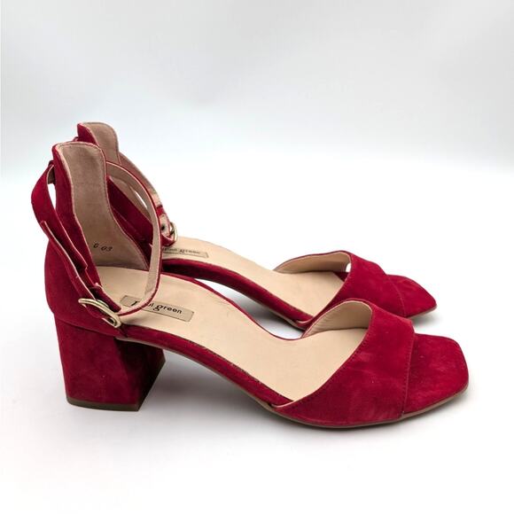 Paul Green Barbee Ankle Strap Heel Sandal Womens Chili Suede Size US9.5/UK7 - Picture 3 of 11